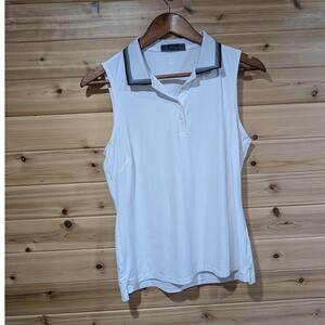 G/Fore Top Womens Medium White Sleeveless Polo Tank Golf